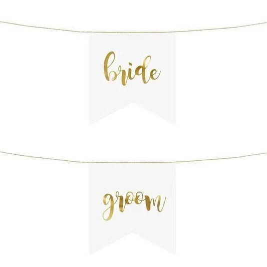Stuhldekoration "Bride Groom" gold