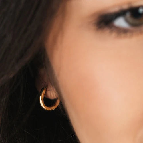 SPAR-SET: Creolen gold mit Malia Charm big pearl - Blumenkind