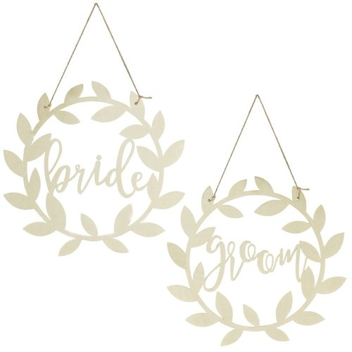 Stuhldekoringe "Bride & Groom"