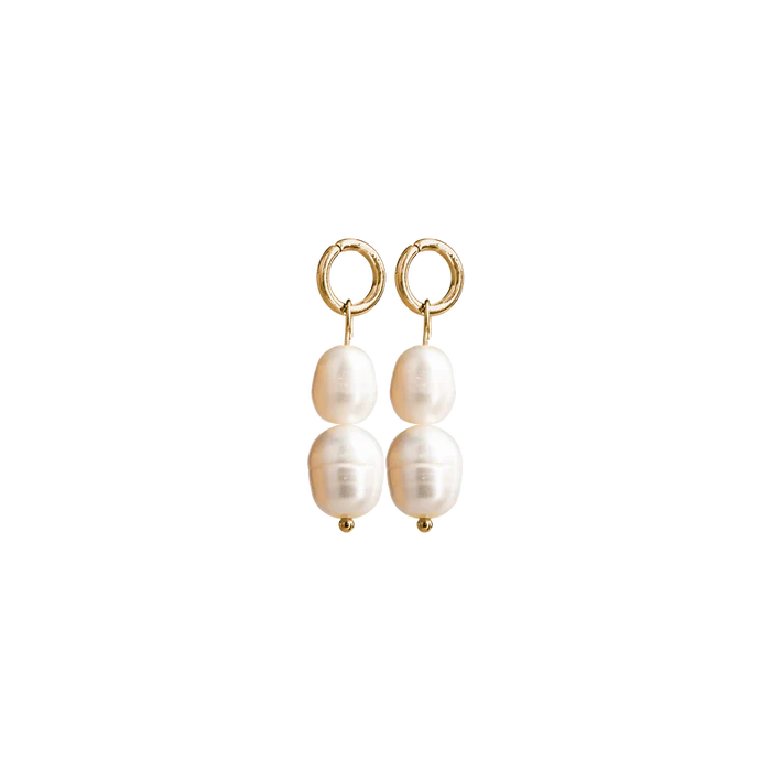 SPAR-SET: Creolen gold mit Malia Charm big pearl - Blumenkind