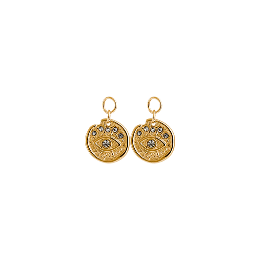 SPAR-SET: Creolen gold mit Malia Charm big pearl - Blumenkind