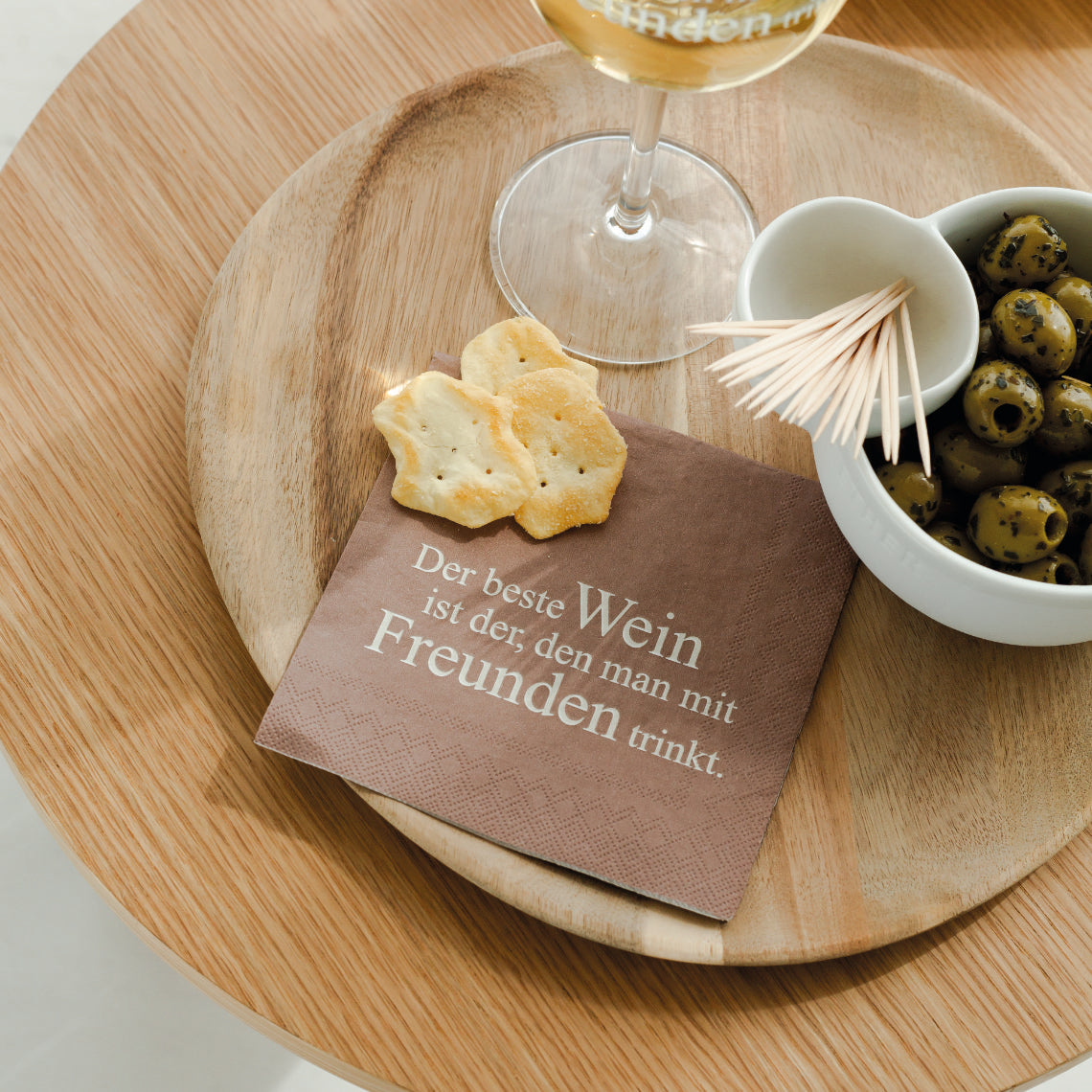 Cocktailserviette "Der beste Wein" - Räder