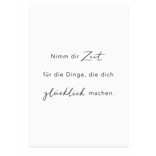 Spruchkarte "Nimm dir Zeit..." - Eulenschnitt