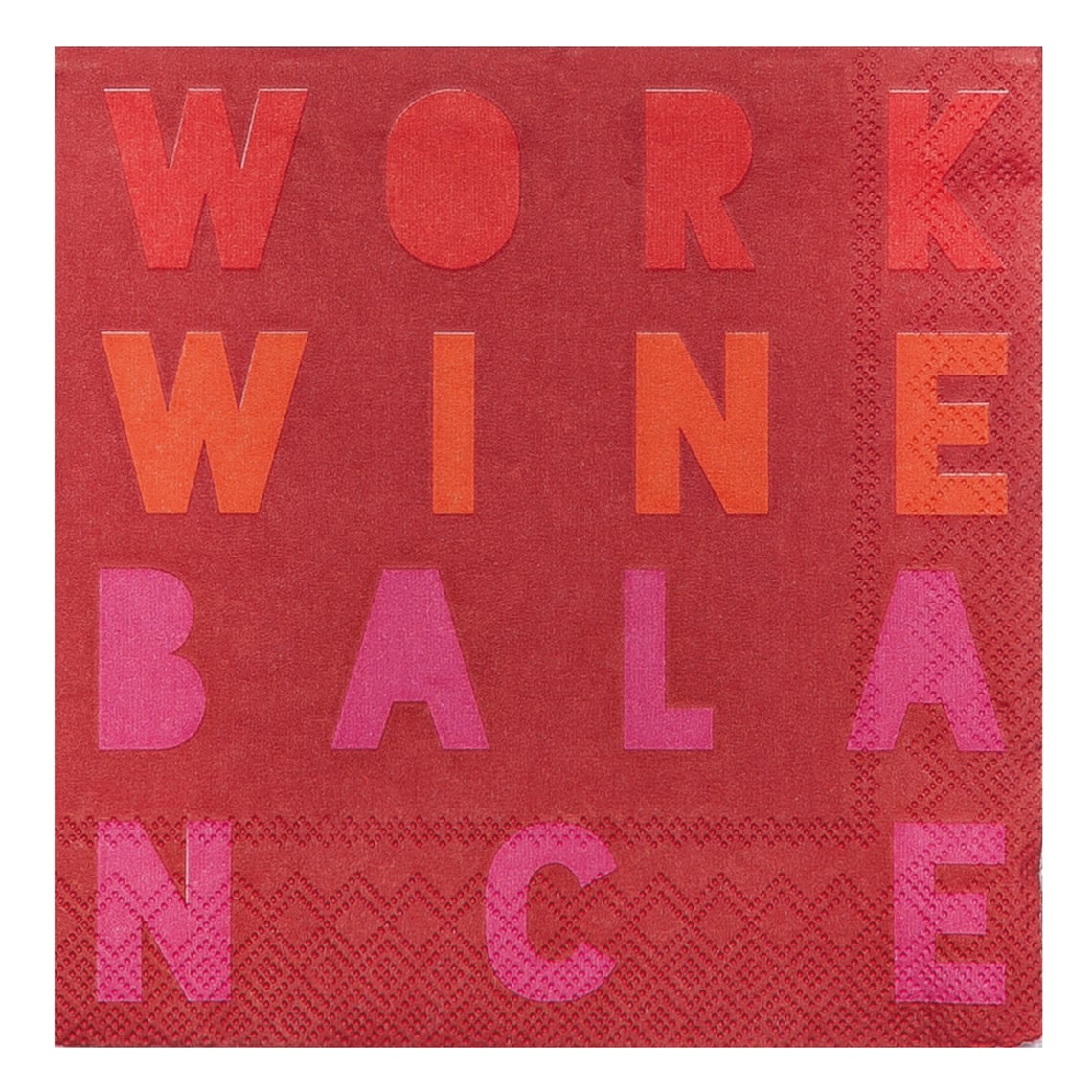 Cocktailserviette "Work Wine Balance" - Räder