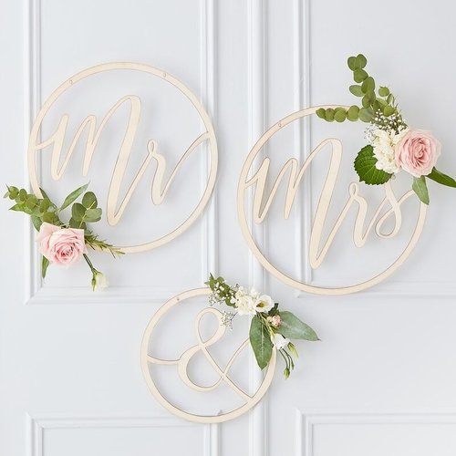 Hölzerne Ringe "Mr & Mrs"