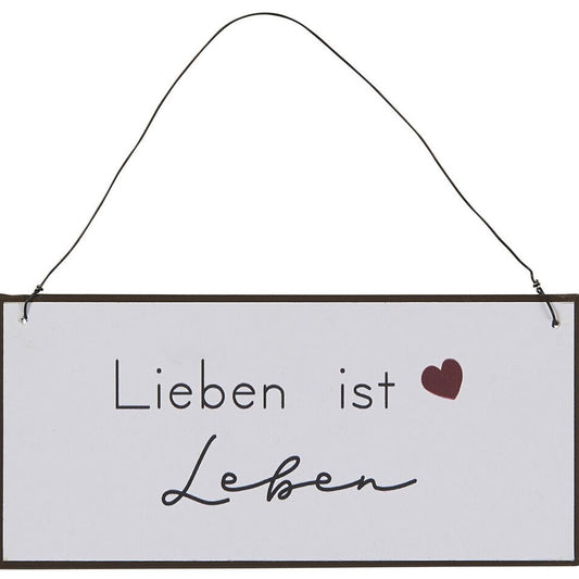 Metallschild "Lieben ist Leben" - Ib Laursen