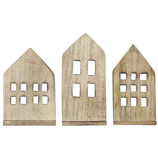 Holz Haus Häuschen 3er Set stehend - IB Laursen