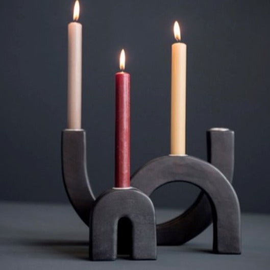 Kerzenhalter Set Bogen schwarz - Kinta