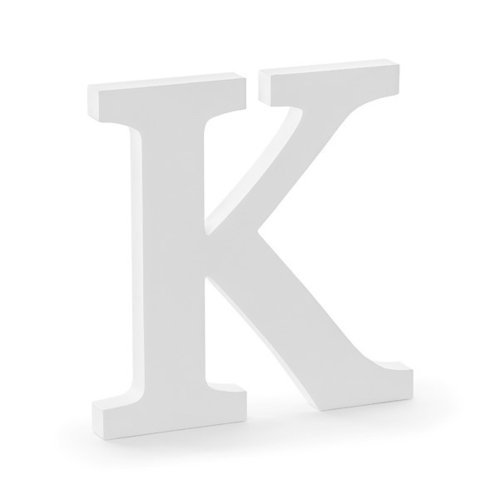 Holzbuchstabe weiß "K"