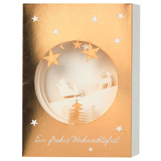 Christmas Lasercut Karte "Ein frohes Weihnachtsfest" - Räder