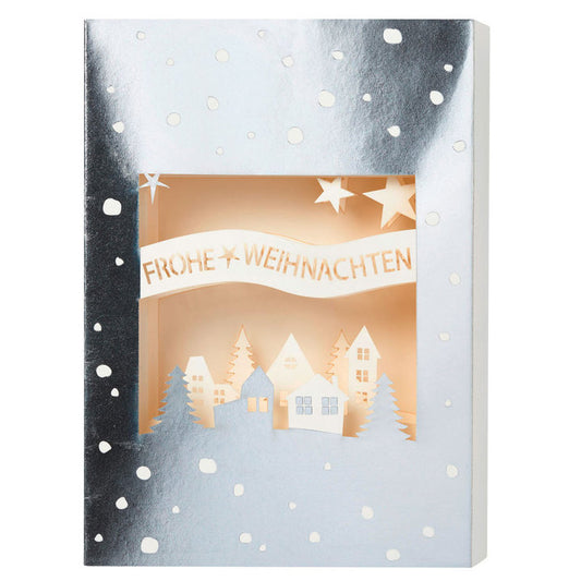 Christmas Lasercut Karte "Frohe Weihnachten" - Räder