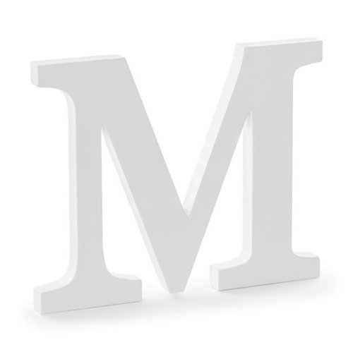 Holzbuchstabe weiß "M"