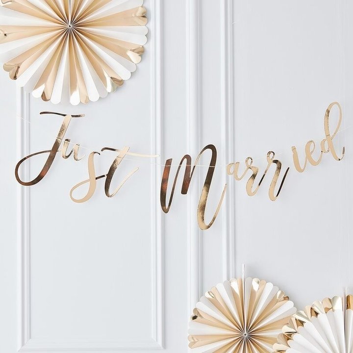 Girlande "Just Married" gold