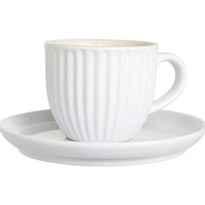 Tasse mit Untertasse Mynte pure white - Ib Laursen