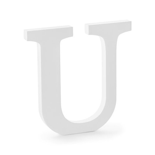 Holzbuchstabe weiß "U"
