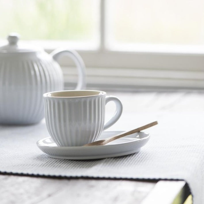 Tasse mit Untertasse Mynte pure white - Ib Laursen