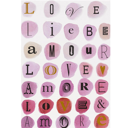 Buchstaben Postkarte "Liebe" - Räder