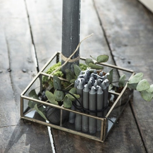 Dünne Kerzen 10 Stück dunkelgrau - Ib Laursen