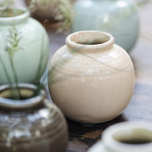 Vase mini Yrsa mit Rillen coral sands - Ib Laursen