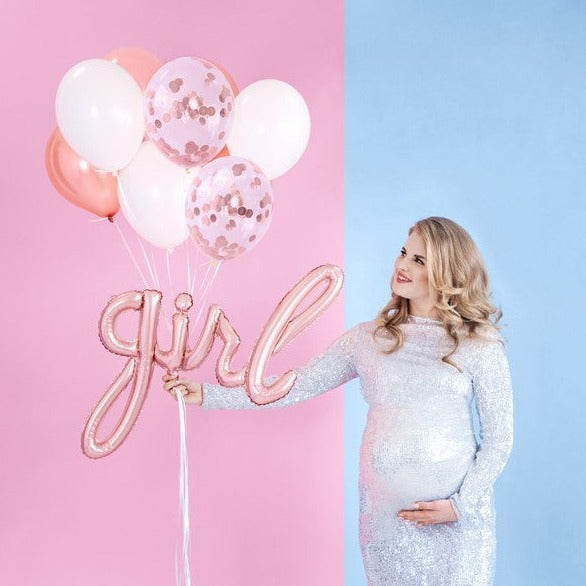 Folienballon "girl" roségold