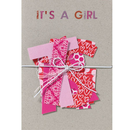 Girlanden Karte "It's a Girl" - Räder