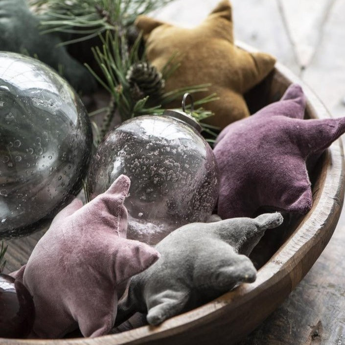 Weihnachtskugel flach pebbled Glas rosa - Ib Laursen