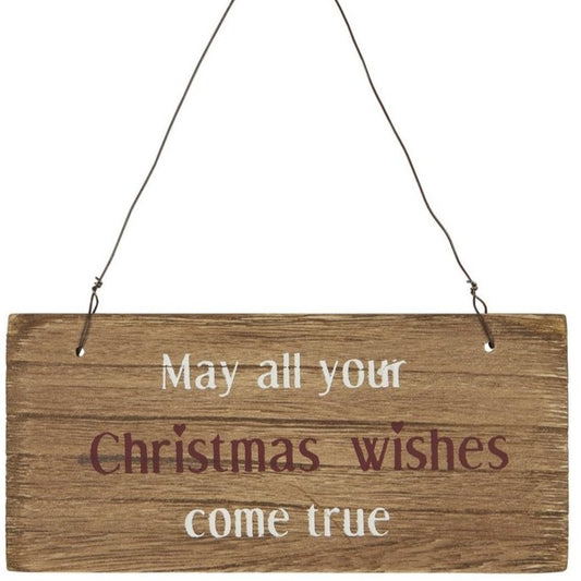 Holzschild "May all your Christmas wishes come true" - Ib Laursen