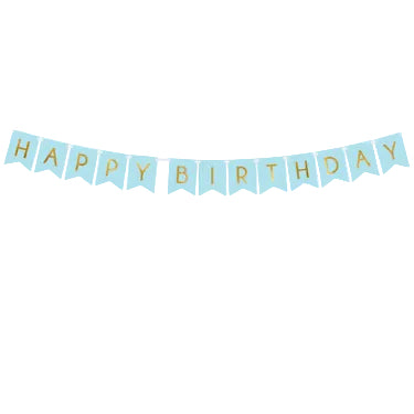 Girlande "Happy Birthday" blau