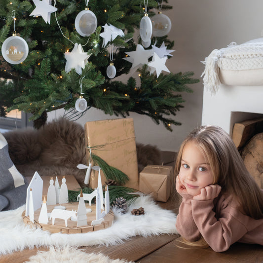 Lichtobjekt rund "Krippe" - Räder