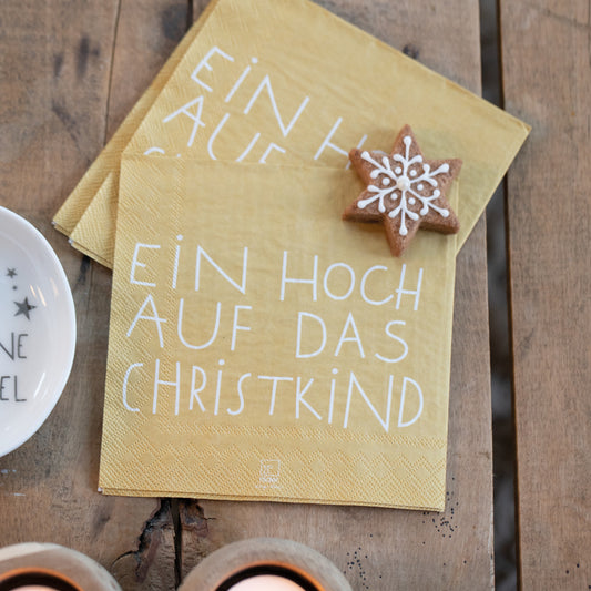 Cocktailservietten "Ein Hoch auf das Christkind" - Räder