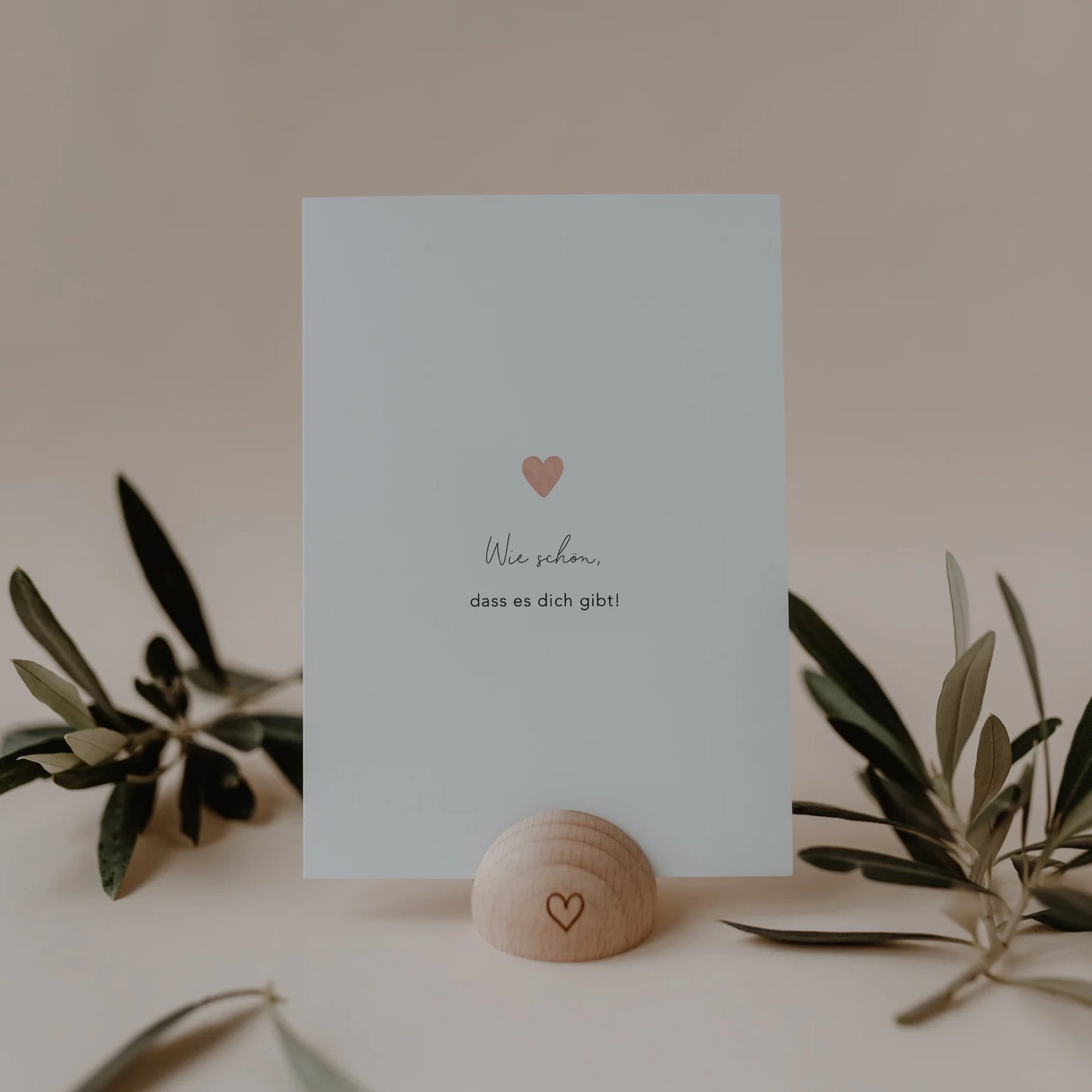 Aquarellkarte Herz "Wie schön" - Eulenschnitt
