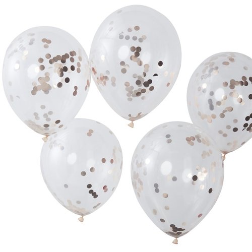 Ballons "roségold Konfetti" 5 Stück