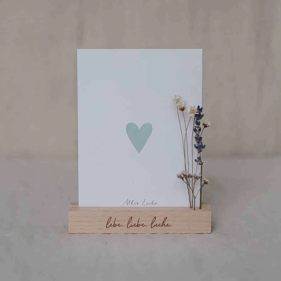 Karten- und Blumenhalter 2er Set "Lebe Liebe Lache" - Eulenschnitt