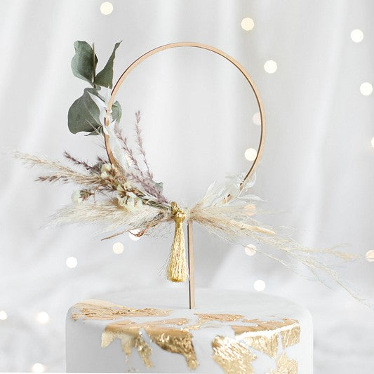 Cake Topper "Kreis" Holz