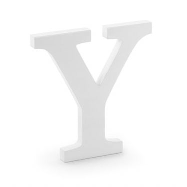 Holzbuchstabe weiß "Y"