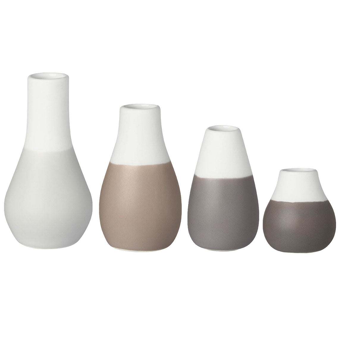Mini Pastellvasen "Set aus 4" grau - Räder