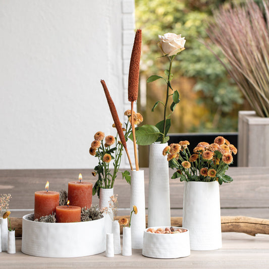 Schmale Vase "klein, Text" - Räder