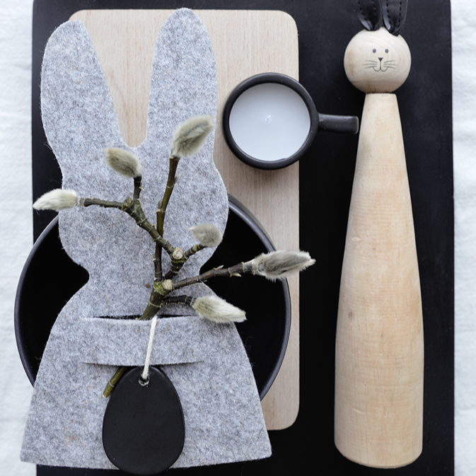 Filz Serviettenhalter Osterhase grau 2 Stk - Delight Department