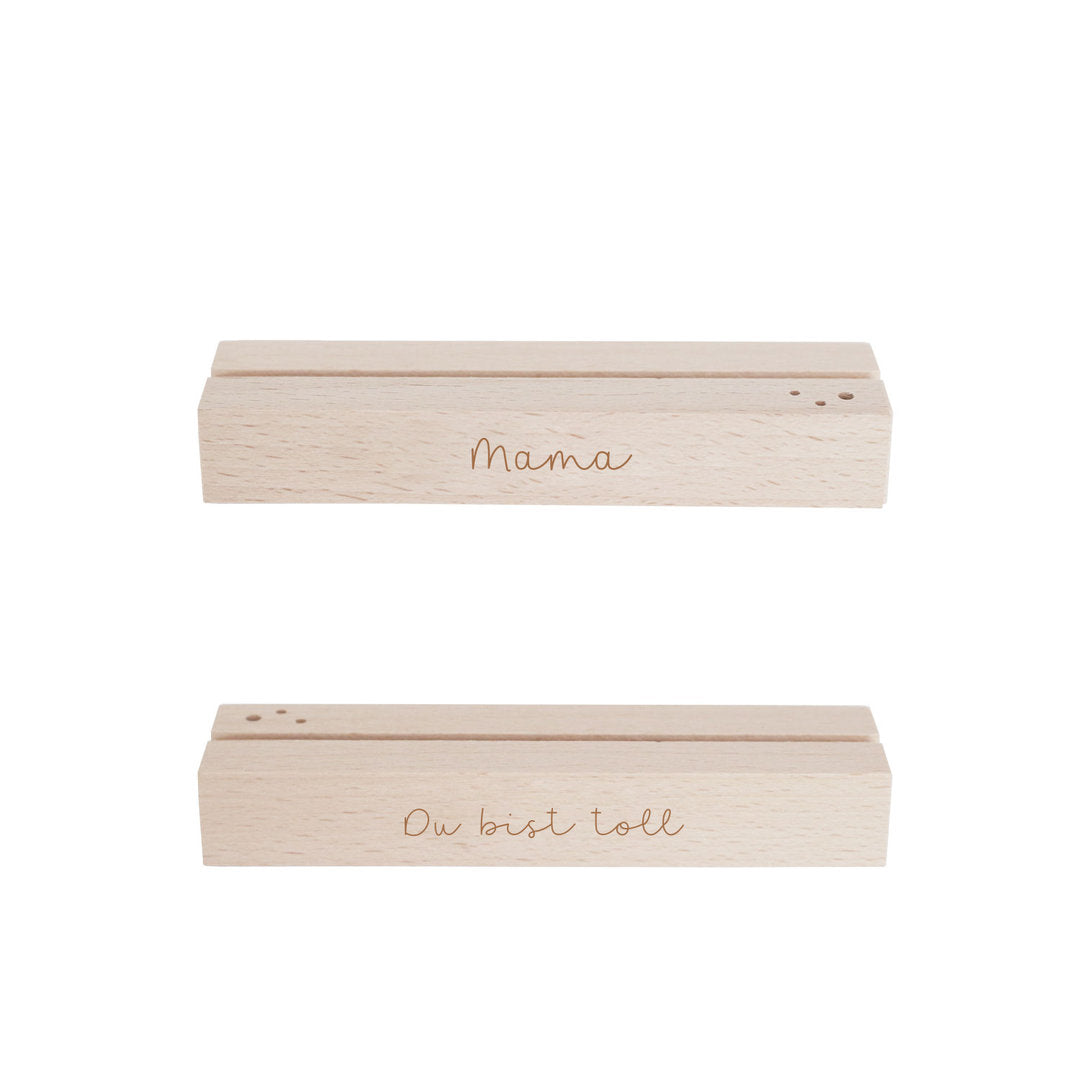 Karten- und Blumenhalter 2er Set "Mama" - Eulenschnitt