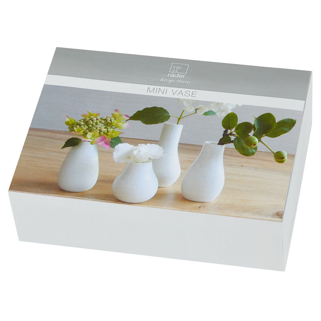 Minivasen "Set aus 4" weiß - Räder