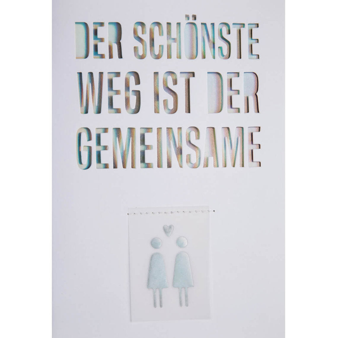 Regenbogen Hochzeitskarte "Der schönste Weg" - Räder