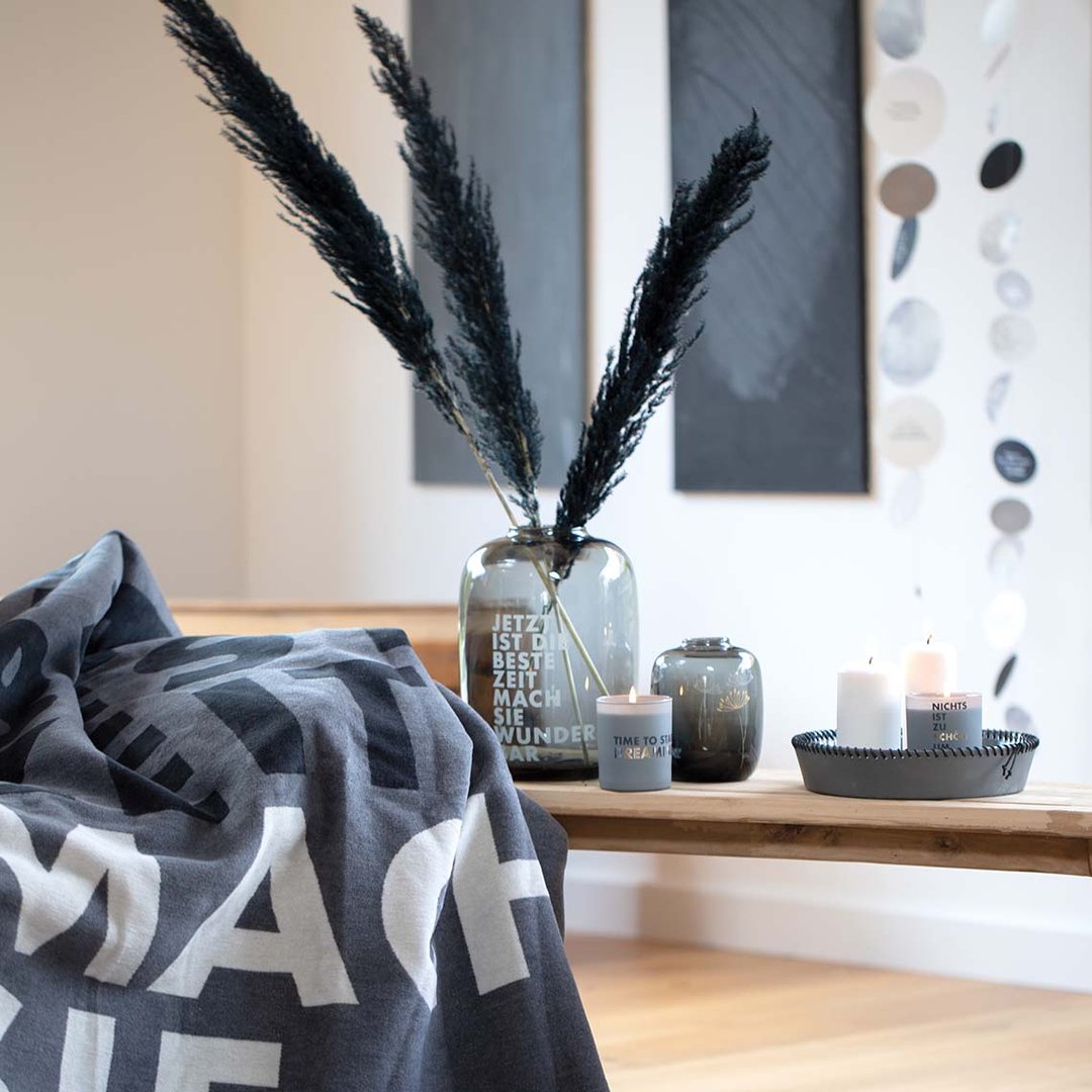 Glasvase "Jetzt ist die beste Zeit" - Räder