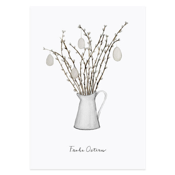 Osterkarte "Zweige" - Eulenschnitt