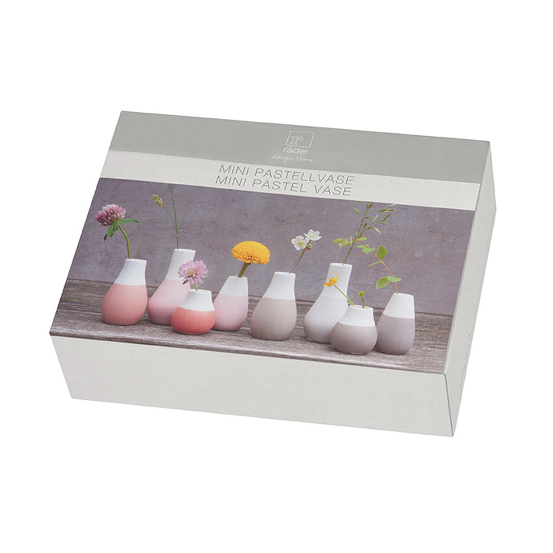 Mini Pastellvasen "Set aus 4" grau - Räder
