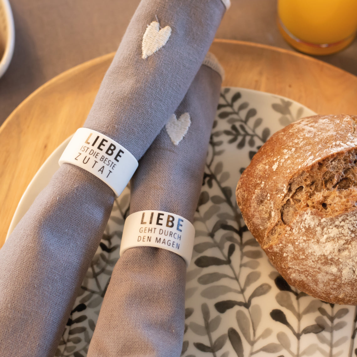 Serviettenring Set aus 2 "Liebe" - Räder