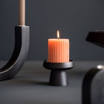 Kerzenhalter pillar mushroom black 16 cm - Kinta