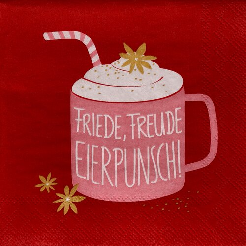 Cocktailservietten "Friede, Freude, Eierpunsch" - Räder