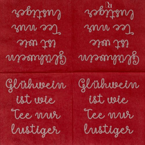 Cocktailservietten "Glühwein ist wie Tee" - Räder