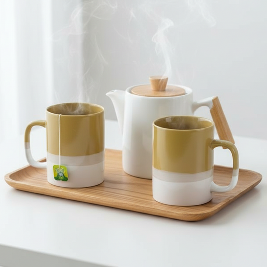 Tasse mustard-white 2 Stück - von Kinta