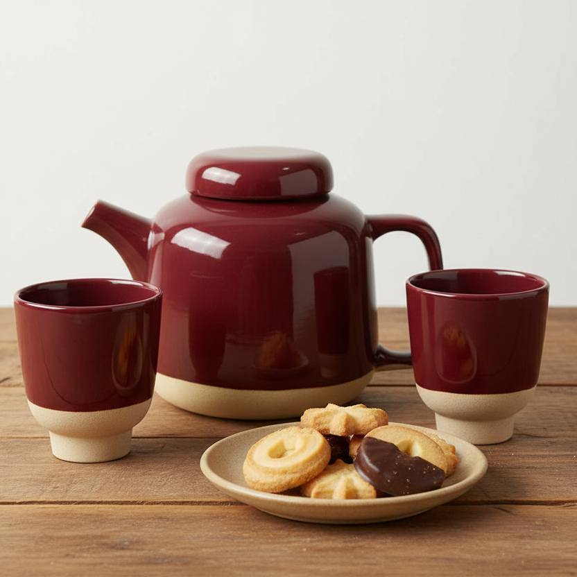 Teekanne Rutunda und Becher Rutunda 2 Stk Berry - Kinta
